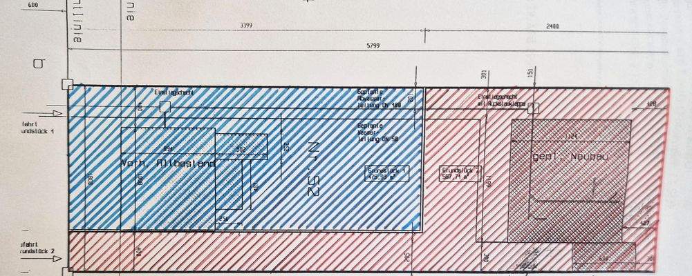 Lageplan Grundstück (rot gekennzeichnet)