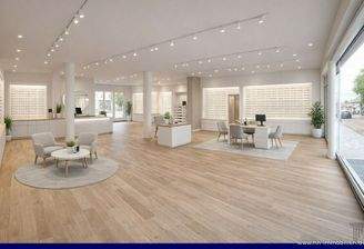 Moderner Optikerladen  Einrichtung mittels KI visualisiert.