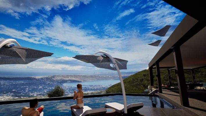 Kreta, Malaxa: Neubau-Projekt! Villa am Hang mit Panoramablick auf die Souda-Bucht zu verkaufen