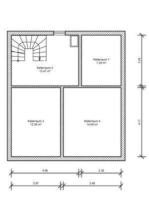 Altbau (vorn): Kellergeschoss