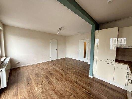 Küche Blick in das Wohnzimmer