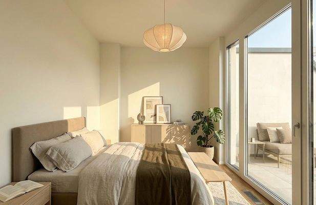 Schlafzimmer mit Terrasse