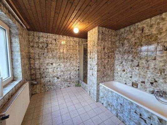 Bad mit Wanne, Dusche u. WC EG (Wohnhaus rechts)