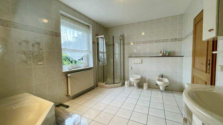 Vollbad im Dachgeschoss mit Dusche