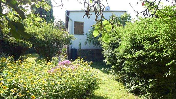 Garten und Blick auf das Haus