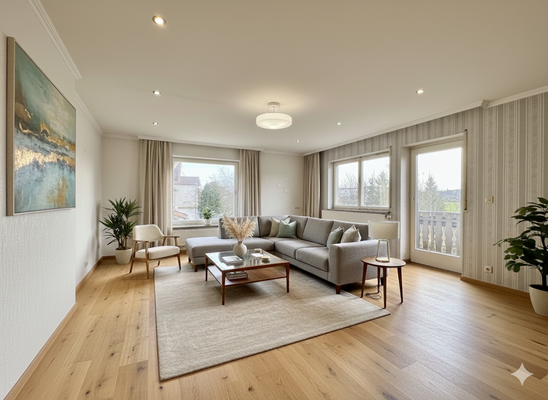 Visualisierung des Wohnzimmers 1 OG