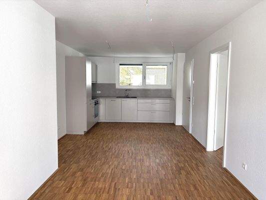 Blick auf Einbauküche