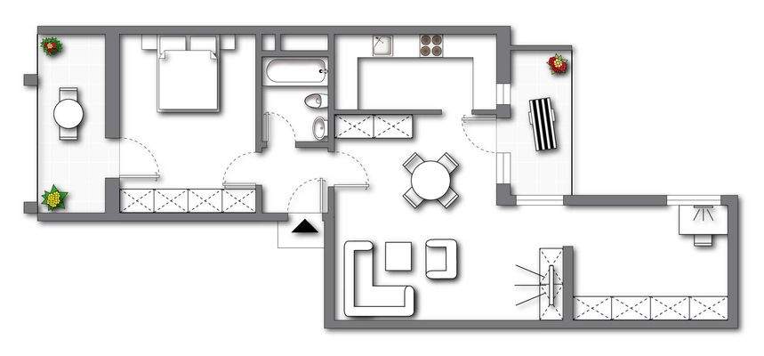 Grundriss (kein Maßstab - Details können abweichen)