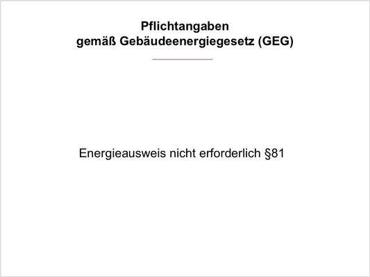 Energieausweis ist nicht erforderlich