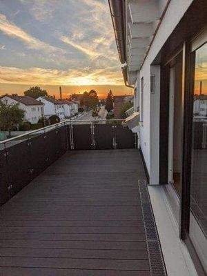 Balkonaussicht über den Dächer in Ringsee