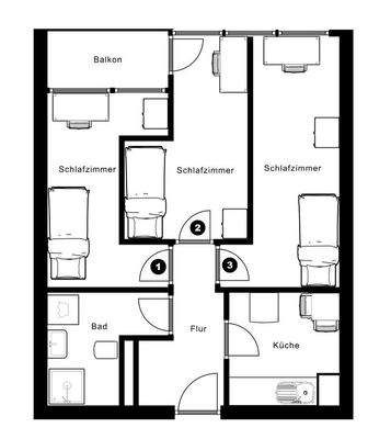 Planungsgrundriss Vermietung