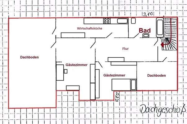 Skizze Grundriss Dachgeschoss