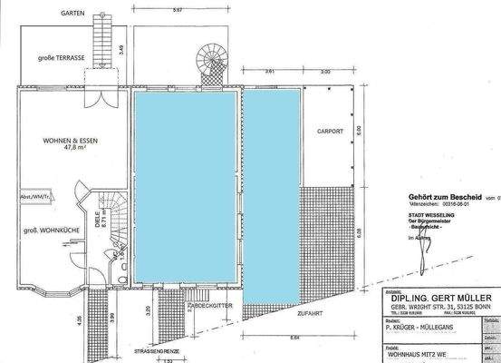 Grundriss EG +++Objekt DHH links -XIV- in Wesselin