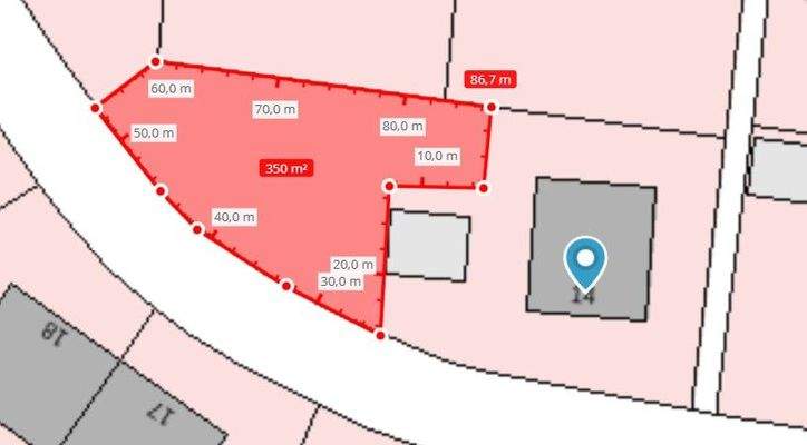 Grundstück Kist Aufteilung 350m2