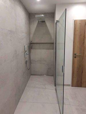 begehbare Dusche, 3-Zimmer-Wohnung mit Stellplatz, Thiersee Kirchdorf