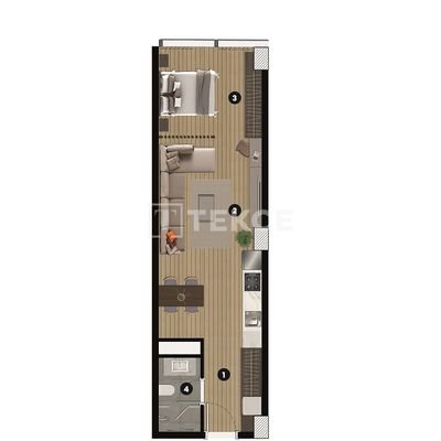 Apartments in a Compound with Pool and Security in İzmir Bornova