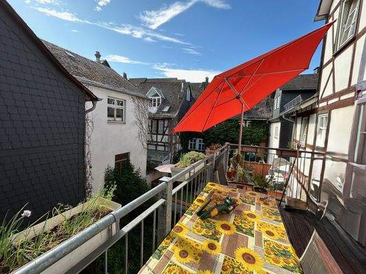 Aussicht Balkon Haus links