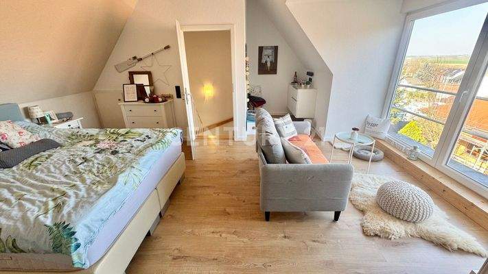 das Schlafzimmer mit herrlichem Ausblick