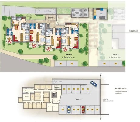 Lageplan Haus A Erd- und Kellergeschoss