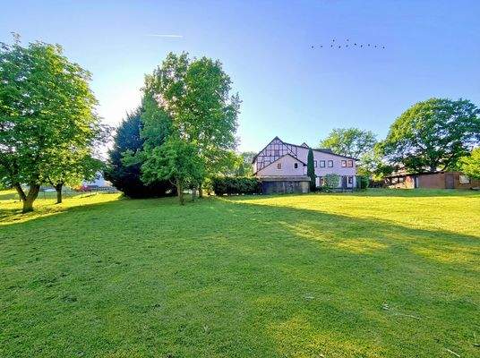 Großer Garten mit Blick auf die Immobilie
