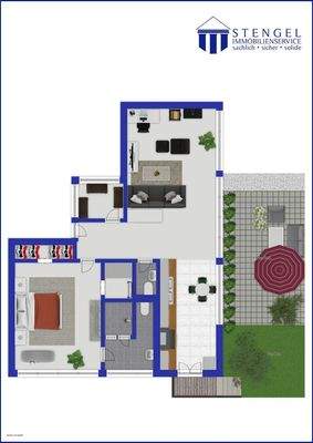 Grundriss mit Aussenbereich