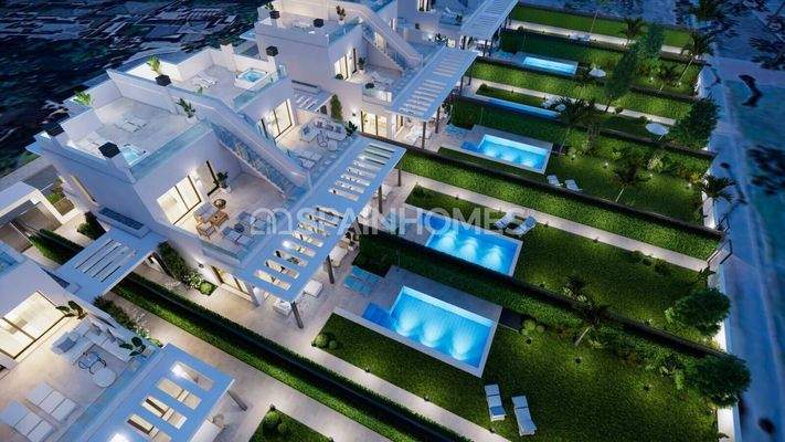 Luxury 3-Bedroom Houses in A Beachfront Project in Los Alcazares
