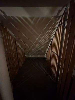 Dachboden mit Holzlamellen