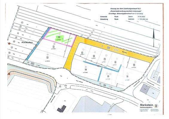 Auszug aus dem Zuteilungsentwurf_V5.1_Gewerbeabrundung westlich Unterreute