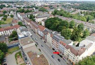 Luftbild mit Markierung