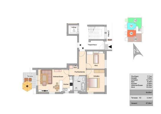 Grundriss - Wohnung 9 - EG