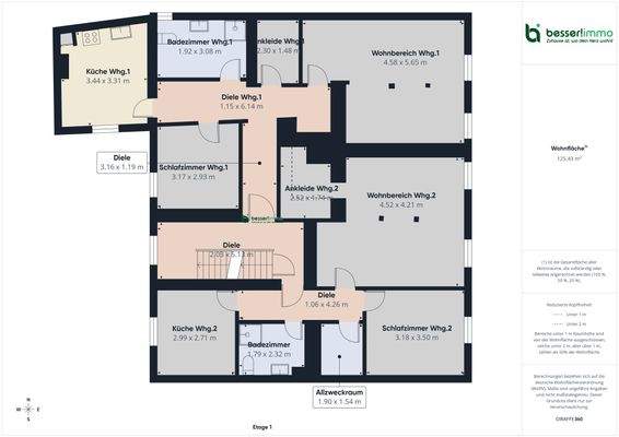 Grundriss Wohnungen OG