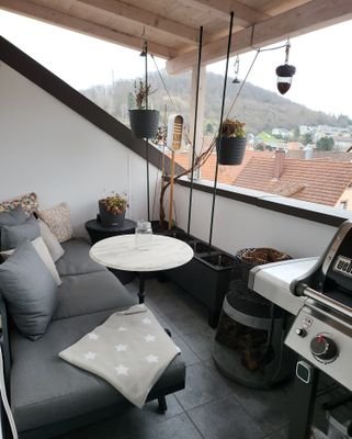 Balkon mit Überdachung und Weitsicht