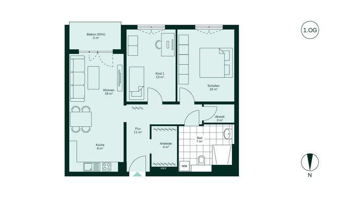 Komfortabler Grundriss