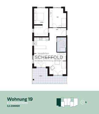 Grundriss Wohnung Nr. 19