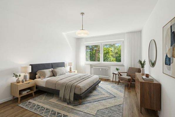 Schlafzimmer - Einrichtungsidee KI