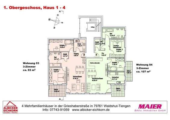 Haus 3: Übersicht Obergeschoss