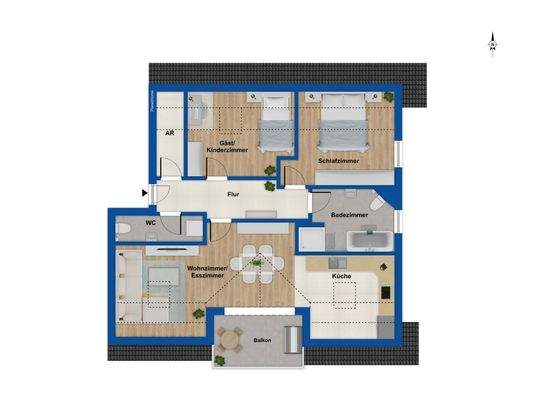 Grundriss Dachgeschosswohnung