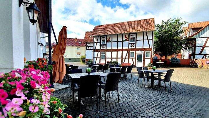 Hof blick auf Ferienhaus