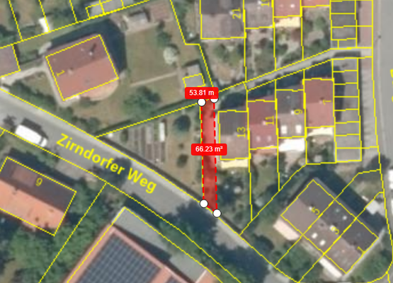 Fläche bebautes Grundstück