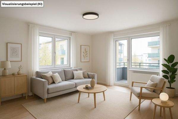 Visualisierung einer möglichen Wohnzimmereinrichtung