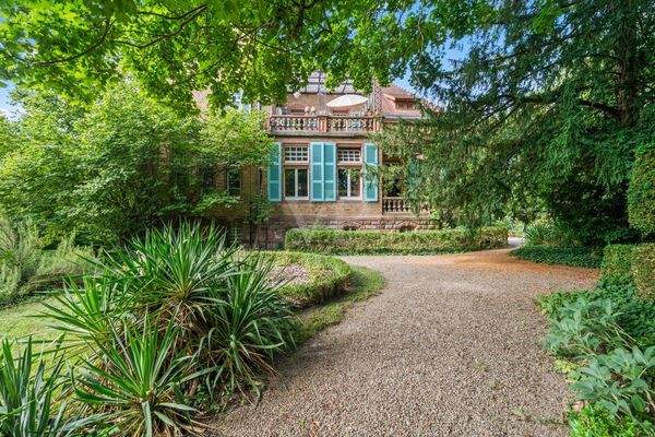 Blick aus dem Garten auf das Haus