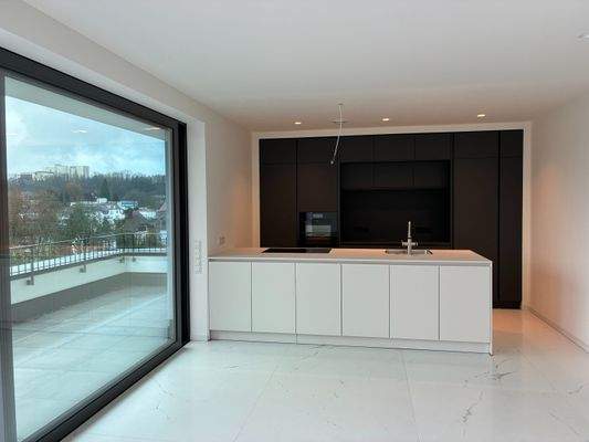 Küche m. Blick zur Terrasse