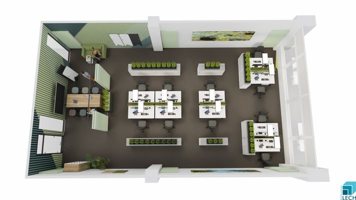 Grundriss Aufteilung Arbeitsplätze