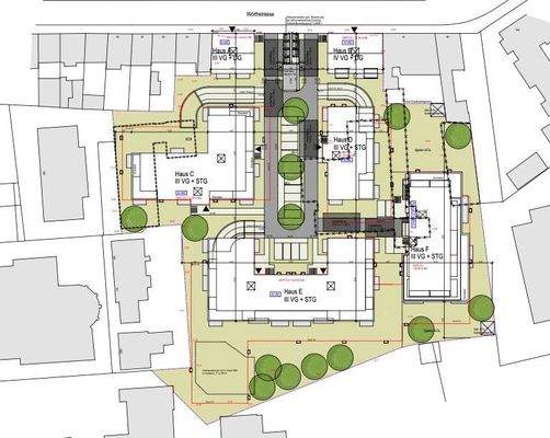 Bauplan mit Gebäudestruktur