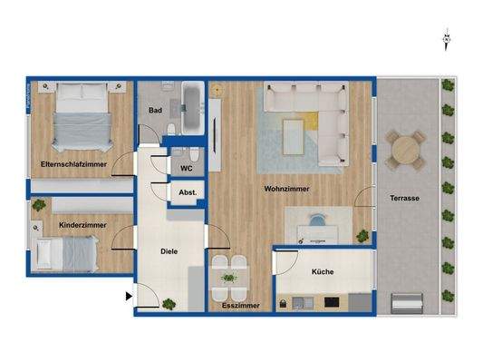 Grundriss Erdgeschosswohnung