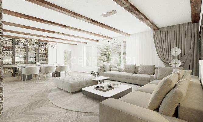 EG Wohnzimmer mit Kamin Visualisierung