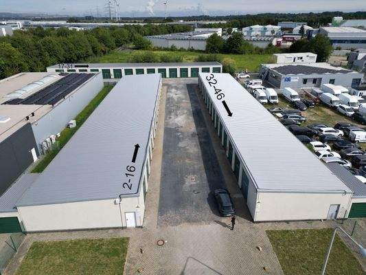 Luftaufnahme Hallennummern