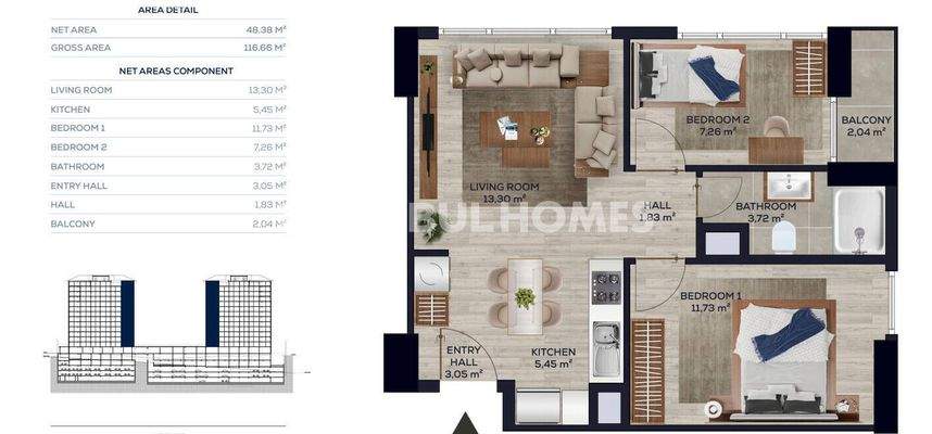Apartments in a Complex Near Metro Station in Umraniye Istanbul