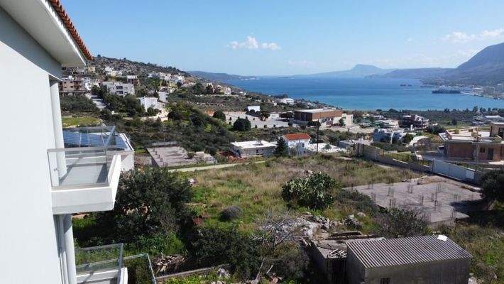 Kreta, Vlites: Modernes Apartment im 2.Stock mit Meer- und Bergblick zu verkaufen