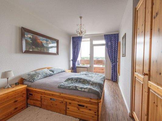 Blick in das Schlafzimmer